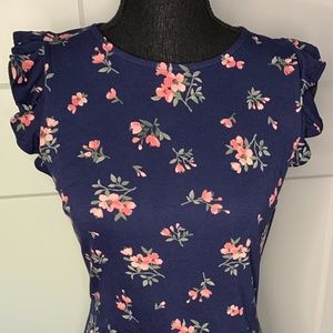 Navy Floral Ponte Sheath Dress